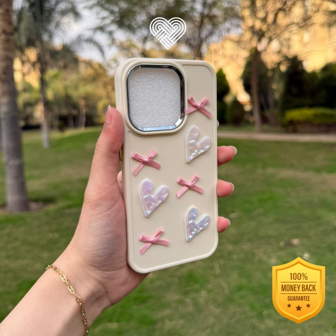 Heart & Bow Charm Phone Case