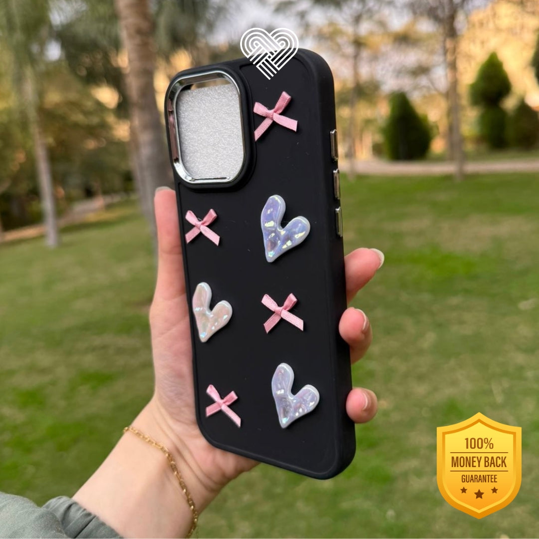 Heart & Bow Charm Phone Case