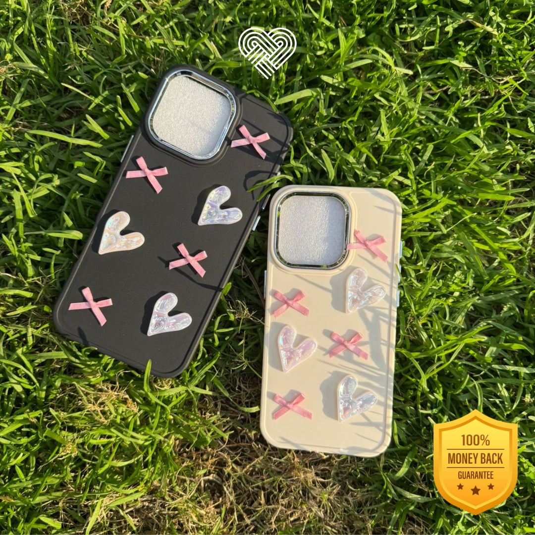 Heart & Bow Charm Phone Case