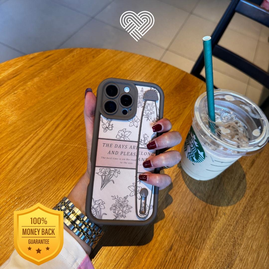 Floral Beige Engraved Phone Case