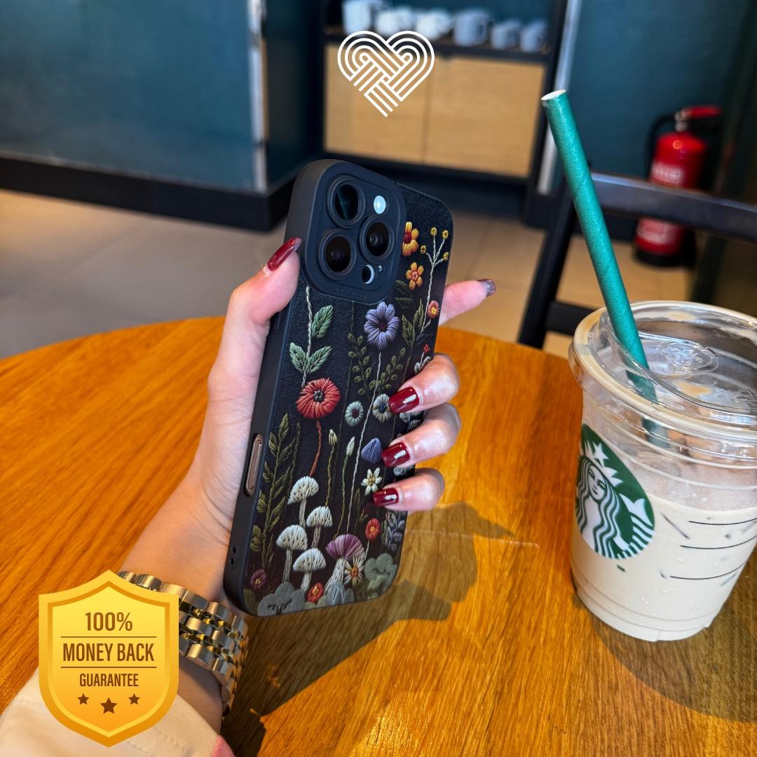 Embroidered Floral iPhone Case