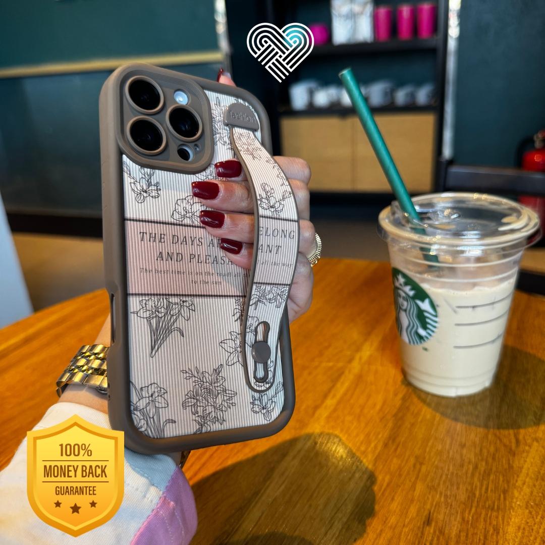 Floral Beige Engraved Phone Case