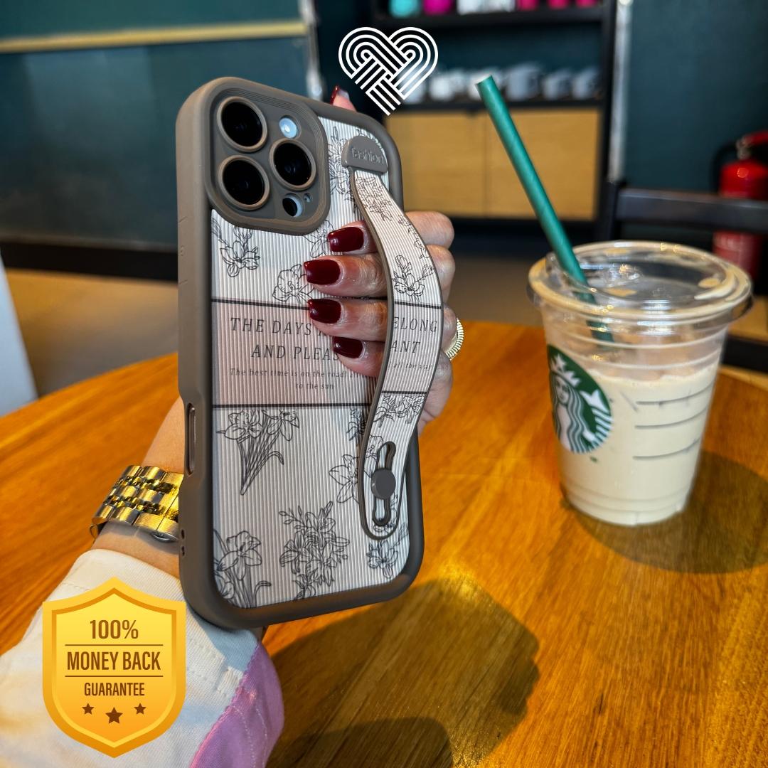 Floral Beige Engraved Phone Case