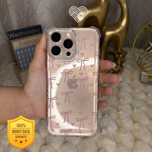 Pink Bows & Hearts Clear Case